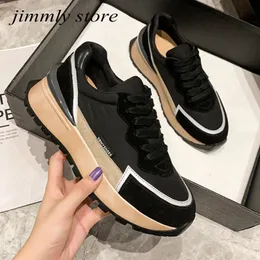 Süet Deri Tıknaz Sneakers Kadın Platformu Yansıtıcı Moda Spor Beyaz Sneakers Tenis Sepet Femme 2021 Bahar