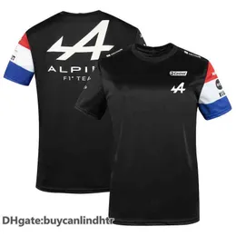 Racing Jackets Alpine F1チームモータースポーツTシャツブルーブラックマーチャンダズジャージーチームライン半袖シャツ服Tシャツ