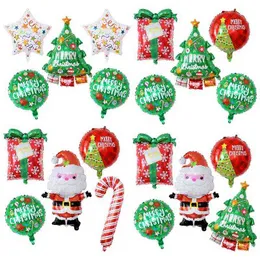 1 zestaw Boże Narodzenie Balloons Folia AND Claus Ballon Snowman Globos Nowy Rok 2022 Home Xmas Nawet Party Supplies