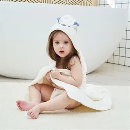 Cartoon Hooded Animal Baby Bathrobe Cotton Spa Towel kids bath robe infant beach towels for 210528