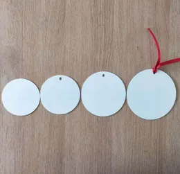 100pcs Christmas Decorations Sublimation DIY White Blank Aluminum Circle Shaped Festive Oranments