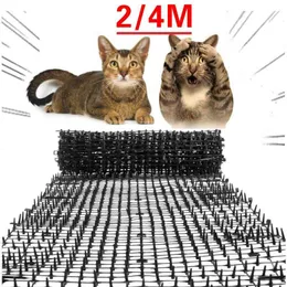 2 / 4m Trädgård Prickle Strip Cat Scat Repellent Mats Anti Cats Net Spike Deterrent Håll Cat Dog Away Digging Climbing Husdjur Suppleie 210713