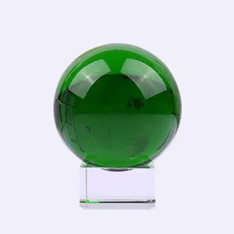 Nyhetsposter 3cm-10cm Green K9 Crystal Ball Feng Shui Dekorativ Healing Stone POGGE PROPS Glass Global Sphere Home Decor