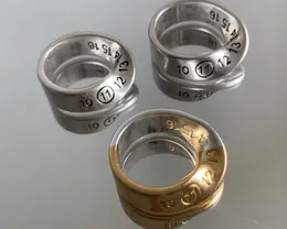 20FW Neue Trendy Marke Persönlichkeit Digitale Gravur Retro Twist Ring Design Trend Stil Hip Hop Rap Punk Männliche Und Weibliche paare