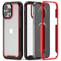 Rensa smal skyddshybridskydd Hård dator Tillbaka med TPU-stötfångare för iPhone 13 Skydd / 13 PRO MAX 6.7 "FODALER IPHONE 13 MINI CASE