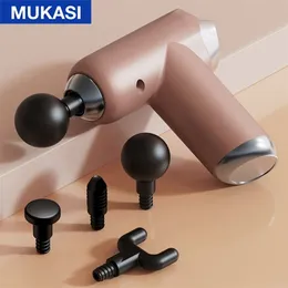 MUKASI LCD Massage Gun 32 Gear Fascia Deep Tissue Neck Body Back Muscle Massager Relaxation Pain Relief Exercise 211229