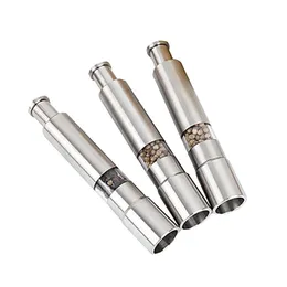 Manual Pepper Mills Salt Shakers One-handed Grinder Stainless Steel Spice Sauce Grinders Stick Kitchen Tools RH5821