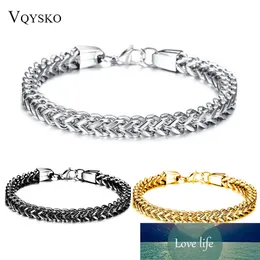 Trzy kolor 316L Łańcuch ze stali nierdzewnej Mens Bransoletki Bransoletki Moda Braided Bransoletka Bransoletka Mężczyźni Hip Hop Party Rock Jewelry Cena Fabryczna Ekspert Design Quality