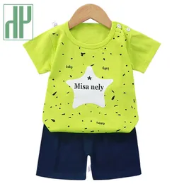 Hh 2021 Summer Baby Clothing Sets Boys Girls Cotton Boy Clothes Set 2pcs Cartoon T-shirt Short Pants Comfortable Baby Child Top G1023