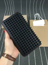 Luxurys mit Spiked Clutch -Taschen für Frauen Männer Brieftaschen patentieren echte Leder gemischte Farbe Nieten Taschen Klauen Lady Long Geldbörsen mit Spikes Designer Handtasche