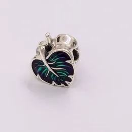 Andy Jewel Authentic 925 Sterling Silver Beads Purple Green Leaf Charms Charms Fits European Pandora Style Jewelry Bracelets Ne2132