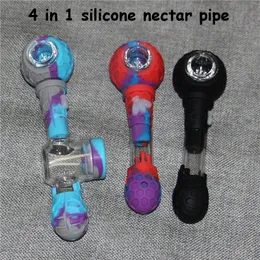 Silicone Hand Tobacco Pipe Bowl Herb Cigarette Filter Holder colore moda con punta del chiodo tanium