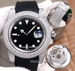 12 Style Luksusowe zegarki Dr 40mm Data 904L Stalowa Diament ETA2836 Automatyczne męskie Zegarek Sapphire Crystal Black Dial Skórzany Pasek Diamenty Klamry Gents Wristwatches