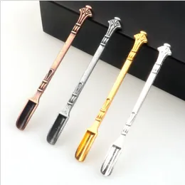 80mm ouro prata prata ferro multicolorido metal pequeno pá pára-choque garrafa garrafa cigarro colher de unhas