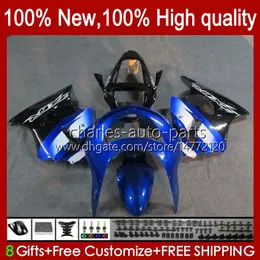 Moto Ciało dla Kawasaki Ninja ZX-6R 600CC ZX-636 ZX600 1998-1999 Bodywork 16NO.7 ZX 636 600 C CC 6 R 6R ZX6R 98 99 ZX-600 ZX600CC ZX636 1998 1999 Zestaw targowy Niebieski błyszczący