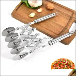 Baking & Pastry Tools Bakeware Kitchen, Dining Bar Home Garden Cutter Stainless Pizza Slicer Mti-Round Dough Roller Cookie Knife Divider Wit