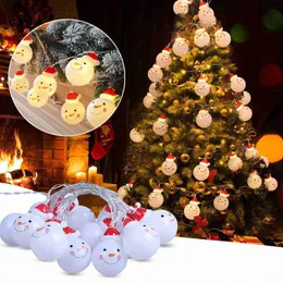 Dekoracje świąteczne Dekoracje Światła LED Stringi Światła Snowman Snowflakes Lantern na wewnętrzny wystrój domu Navidad Decorciones