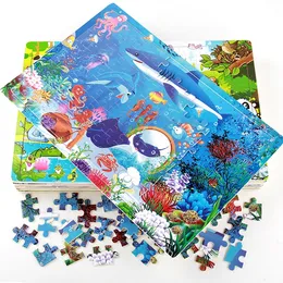 100-Piece Wooden Puzzle Games Kids Toys Cartoon Children Early Educational DIY Puzzles Baby Gifts M3610