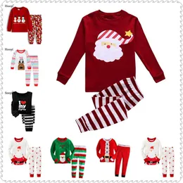 Boże Narodzenie baby chłopcy ubrania garnitur santa kostiumy chłopiec piżamy zestawy x'mas tee koszule spodnie dzieci pijamas prezent sleepwear 210413