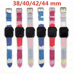 Cinturini per orologi colorati di alta qualità per Iwatch 38MM 40MM 41MM 42MM 44MM 45MM cinturino in pelle di ricambio cinturino cinturino moda stampe cinturino a strisce
