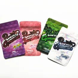 Pink White Ether Runtz Gummies Mylar Bag 500 mg kindersichere Lebensmittel Plastik Reißverschluss UP -Designtasche 4 Typen