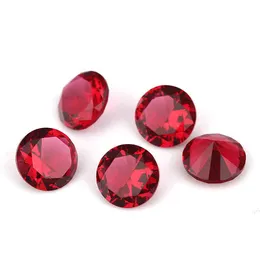 1.0mm~15mmの丸形のゆるいバラの赤い色Aaaaaガラス合成宝石のためのジュエリーDiyの石