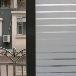 Naklejki okienne Matte Stripe Film Szkło Dekoracyjne Naklejki Privacy Frosted Electrostatyczne Naklejka Adsorpcji