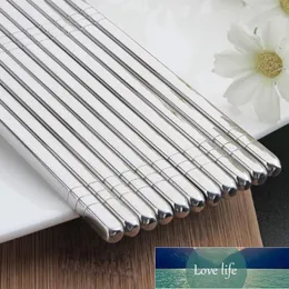 1 Pair Korean Chopsticks Pałeczki do Sushi Niepoślizgowe Ze Stali Nierdzewnej Set Zestaw Reusable Baguette Chinoise Cena fabryczna Expert Design Quality Najnowsze styl oryginał