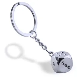 Keychains Super Deal New Creative Key Chain Metal Genuine Personality Dice Alloy Keychain For Car Key Ring Trinket