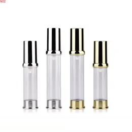 5ml 10ml 15 ml tomt guld silver luftfri lotion kräm pump behållare, resor kosmetisk hudvård flaska dispenserhigh qiy