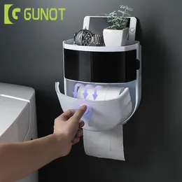 GUNOT Porta carta igienica portatile Dispenser di carta igienica a parete per bagno Scatola di fazzoletti multifunzione Accessori per il bagno 210401