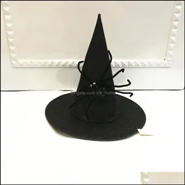Party Hats Hats Extive Supplies Home Garden Hat Halloween Festival Masked Tisues Spider Witch Cosplay Dekoracja czary