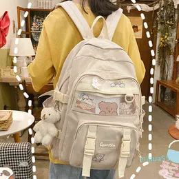 Backpack Style Est Nieuwe Vrouwen Rugzak Waterdichte Nylon Grote Capaciteit Kawaii Speelgoed Hanger Schouders Schooltas