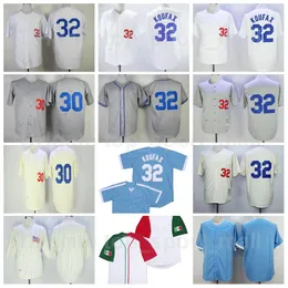 Retro 1917 1955 1958 1963 1981 1988 Vintage 30 Maury Wills Jersey Baseball 32 Sandy Koufax Emetire Szyte Cooperstown Blue White Grey Beige