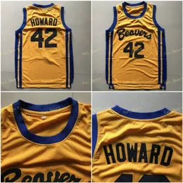 High Top Men 42 Scott Howard Jersey Moive Basketball Beacon Beavers Jerseys Yellow American Film Version State Stitched Quality