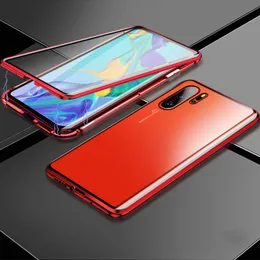Mobiltelefon Väskor Lämplig för Huawei P40Pro Mobiltelefon Magnetisk metall Glas Shell ära 30 Dubbelsidig King Edge Skyddskåpa