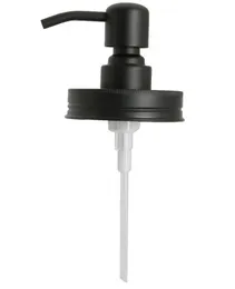 Matte Black Regular Mason Jar Soap Dispenser Lids Rust Proof 304 Stainless Steel Liquid Pump for Bathroom -Jar not Included