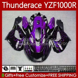 ヤマハYZF1000R Thunderace YZF 1000 R 1000R 96-07 877 1997 1999 yzf-1000R 1996 1997 2007 YZF1000-R 96 03 04 05 05 06 07紫色の炎ボディキット