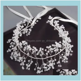 Hårsmyckesklipp Barrettes Bridal Headwear Handgjorda kristallhuvudbandsmycken Bröllop Aessory Golden Drop Delivery 2021 Luuhl