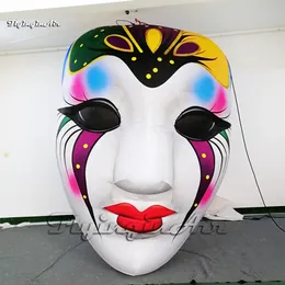 Personalized Hanging Inflatable Clown Mask Replica Balloon 2m/3m Air Blown Queen's Head With 2 Faces For Halloween Party Decoration