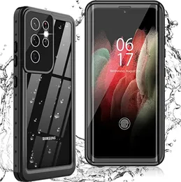 Capas de telefone transparentes à prova d'água IP68 de proteção de corpo inteiro com protetor de tela integrado para iPhone 15 Pro Max 14 13 12 11 XS Max Samsung S23 Ultra S22 S21 FE A14 A34 A54