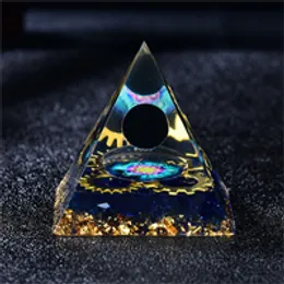 Orgone Пирамида Pyramid ObsiDian Кварцевые сферы Чакра Шедер Форма Энергия Волшебное зрение Оргонит DIY Чакра Исцеление Хрустальные Украшения Дома