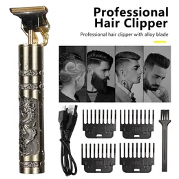 Cortadora de pelo eléctrica T9 USB, nueva cortadora de pelo profesional, máquina cortadora de barba, afeitadora recargable para hombre, barbero 342h