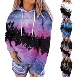 Women's Hoodie Oversized Hoodies Female Jacket Patchwork Print Long-sleeved Hooded Sweatshirt Casual Blouse Pullover Streetwear Y1118