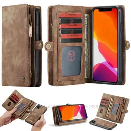 CaseMe Multifunction Wallet Leather Cases For Iphone 13 12 Mini 11 Pro XS MAX XR X 8 7 Plus S20 Note 20 Removable Holder Flip Cover