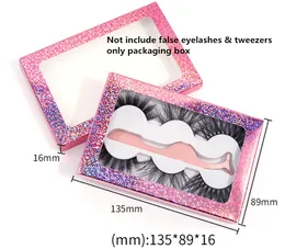 16 Cores Falsas Eyelashes Box Embalagem Multi-Cores Opcional Eyelash Caixas de papel macio vazio personalizado Logo Navio grátis 50