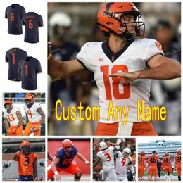 NCAA College Jerseys Illinois Fighting Illini 8 MJ Rivers II 80 Edwin Carter 85 Whiey Mercilus 86 Donny Navarro Syched Custom Football