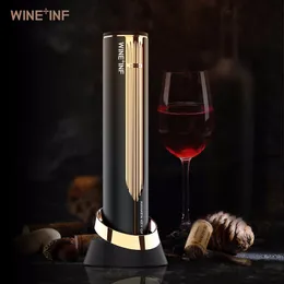 Cavatappi elettrico automatico ad alta tecnologia per vino Strumenti da bar Accessorio Apribottiglie senza fili con supporto Taglierina per fogli Set regalo