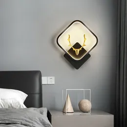 110V 220V Modern LED Vägglampa Till Sovrum Trappor Korridor Inredning Dekoration Sconce Fawn Wall Lamps