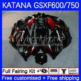 Feedings para Suzuki Katana GSX600F GSXF750 GSXF 600 750 CC GSXF-600 18No.12 Chamas vermelhas GSX750F 600cc 750cc 03 04 05 06 07 GSXF600 GSXF-750 2003 2007